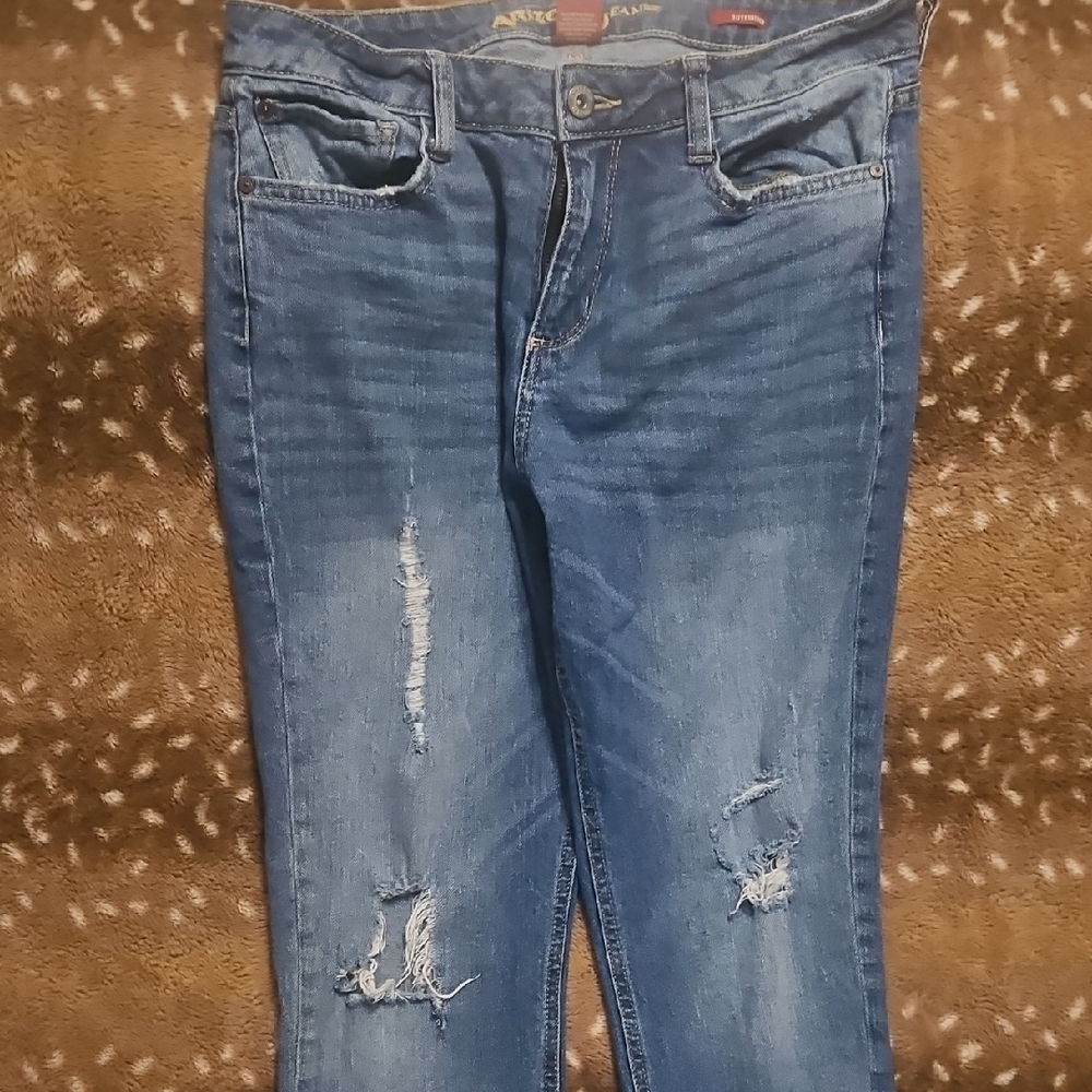 Blue Distressed Women's Jeans